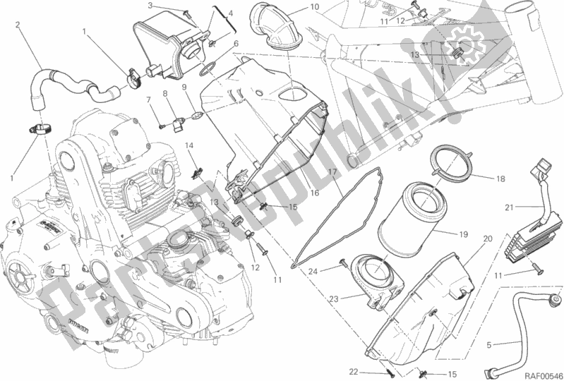 Toutes les pièces pour le Entrée D'air - Reniflard D'huile du Ducati Scrambler Sixty2 Thailand USA 400 2016